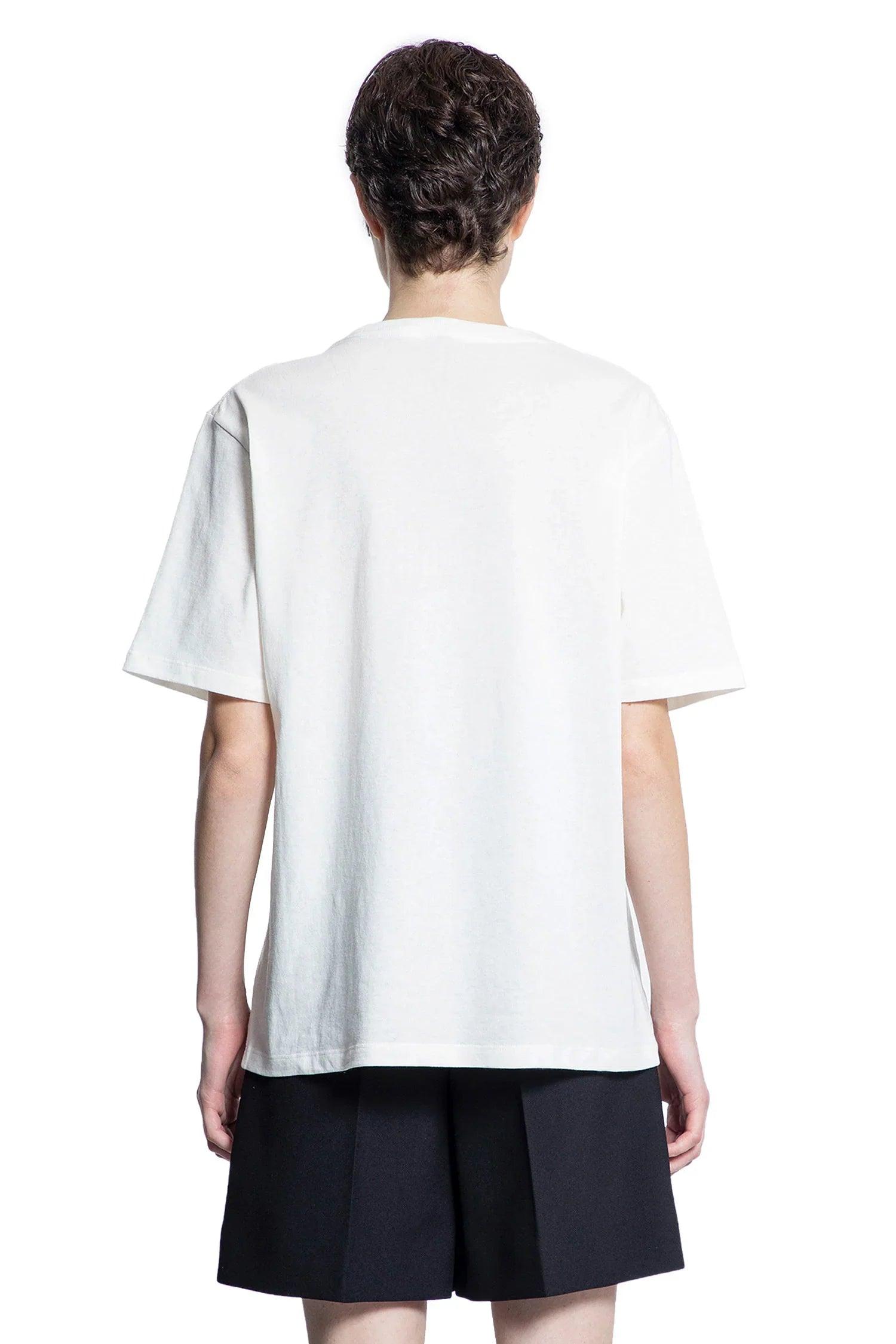 CHLOÉ White Crewneck T-shirt With Logo Print On The Front In Cotton Woman Product Image