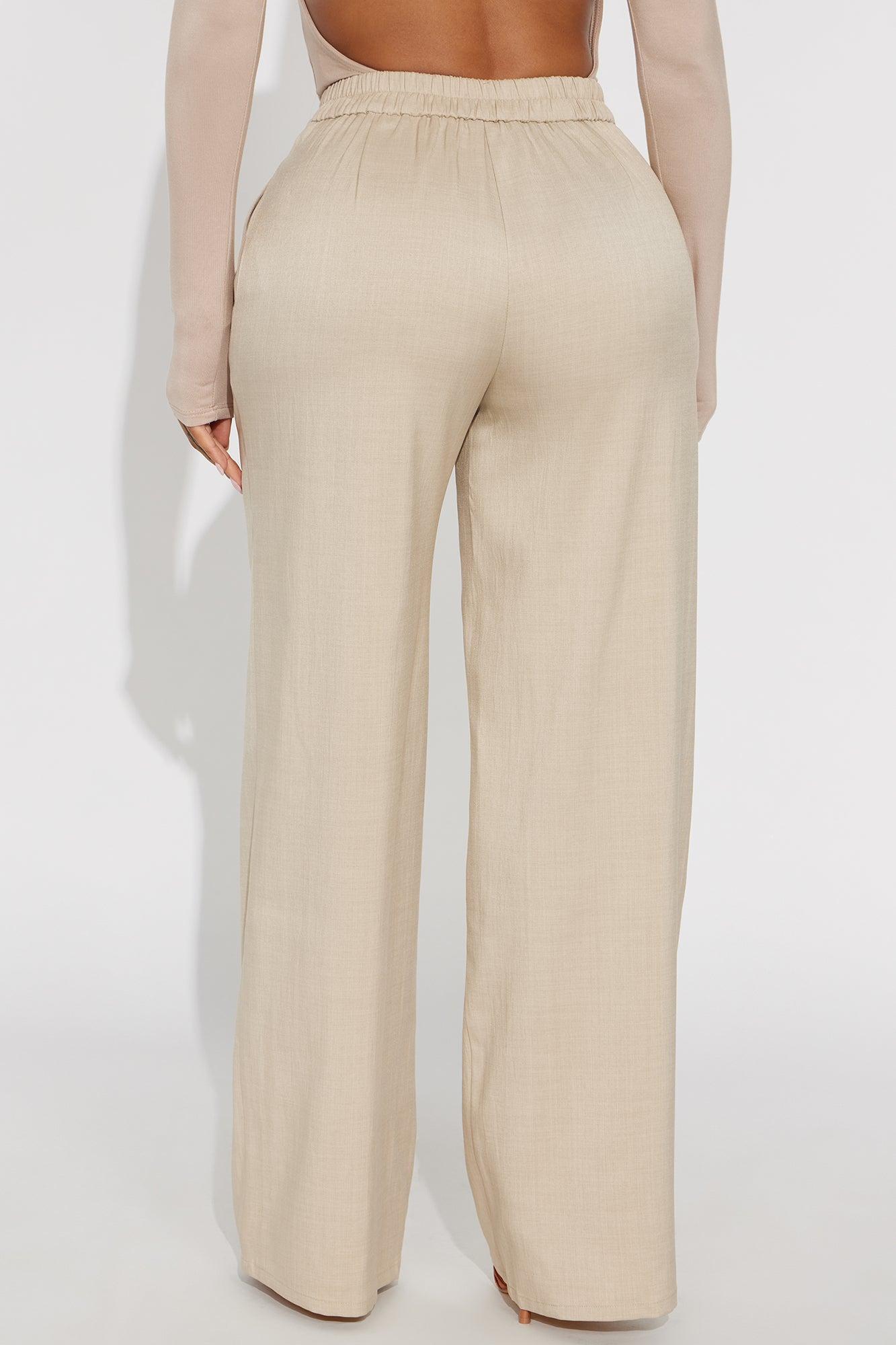 Gianna Wide Leg Trouser Pant - Tan Product Image