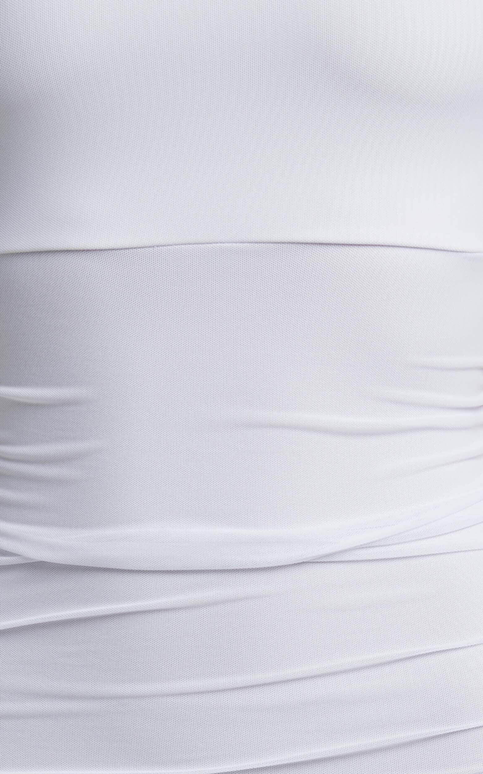 Coming For You Midi Dress - Mesh Dress in White Mesh Product Image