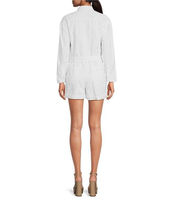 Gianni Bini Charlie Denim Button Down Long Sleeve Romper Product Image
