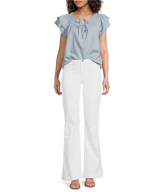 7 For All Mankind Dojo Tailorless Mid Rise Trouser Flare Leg Jeans Product Image