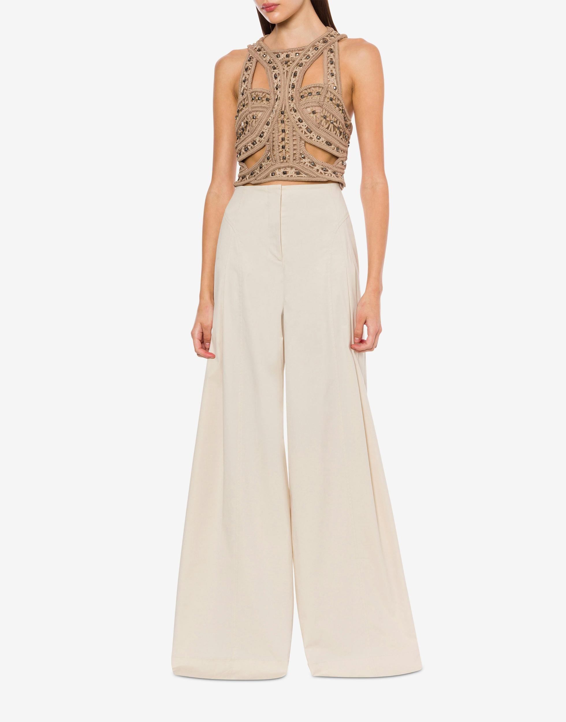 Tulle crop top with embroidery Product Image