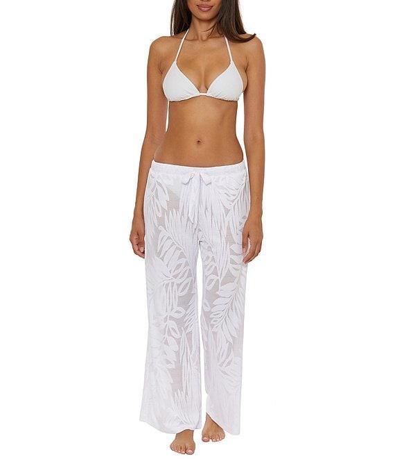 Trina Turk Catamaran Texture Sheer Rib Tie Waist Swim Cover-Up Pants Product Image
