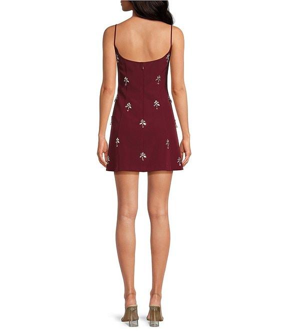 Gianni Bini Mika Crepe Square Neck Sleeveless Jewel A-Line Dress Product Image