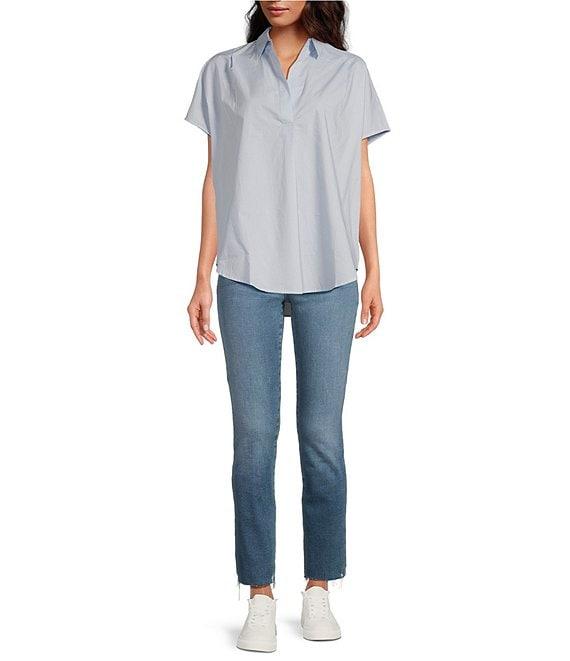 French Connection Cele Rhodes Point Collar Neck Short Sleeve Shirt Product Image