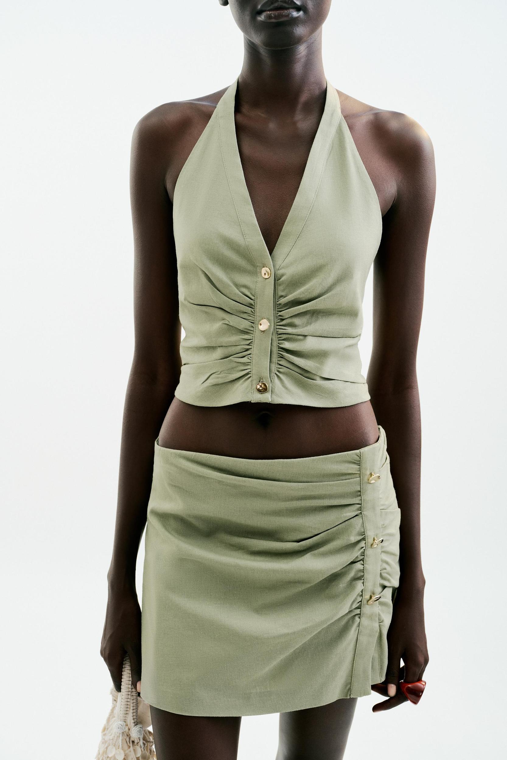 HALTER LINEN TOP Product Image