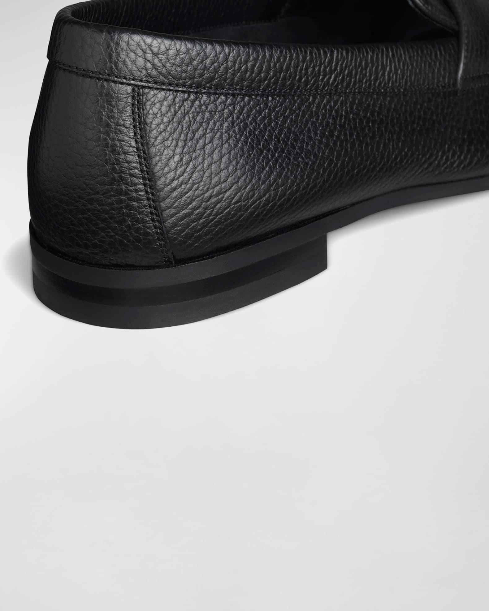 Mens Thorne Pebble-Grained Leather Penny Loafers Product Image