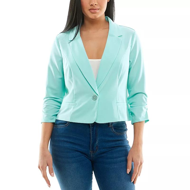 Women's Nina Leonard Button Cropped Blazer,  Product Image