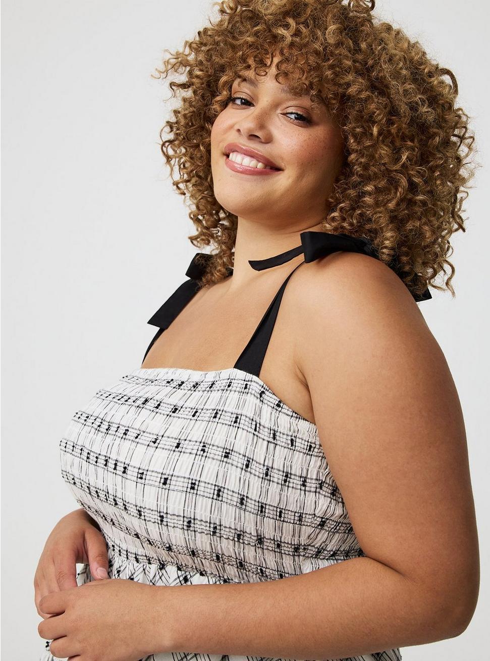 Tea-Length Smocked Bodice Dress Product Image