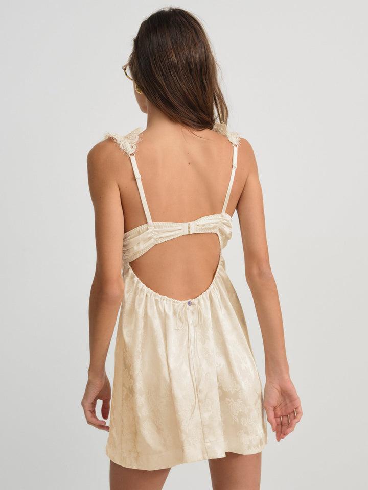 Victoria Slip Dress — Cream Product Image