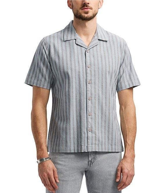 Buffalo David Bitton Salaman Camp Collar Button Front Stripe Top Product Image