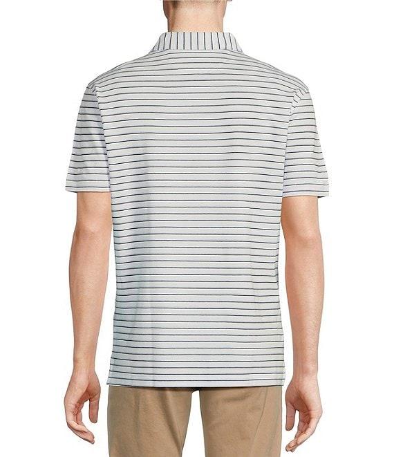 Cremieux Blue Label Stripe Interlock Short Sleeve Polo Shirt Product Image