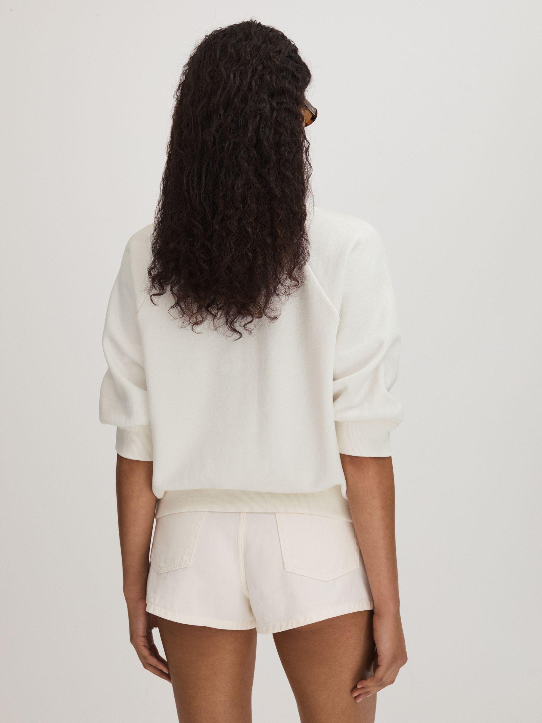 Paige Cotton Terry Graphic Top in White Product Image