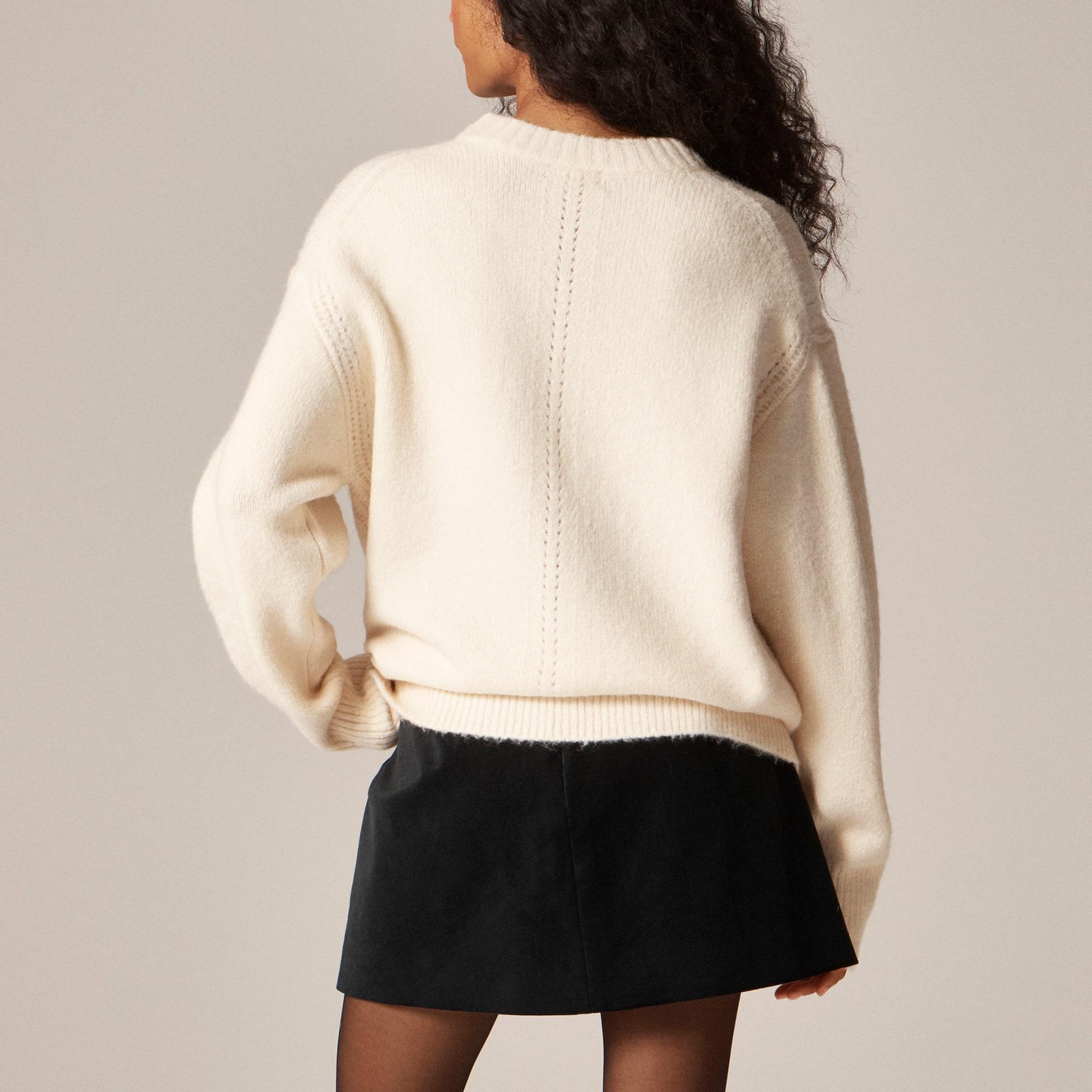 Relaxed crewneck pullover in bow print Product Image