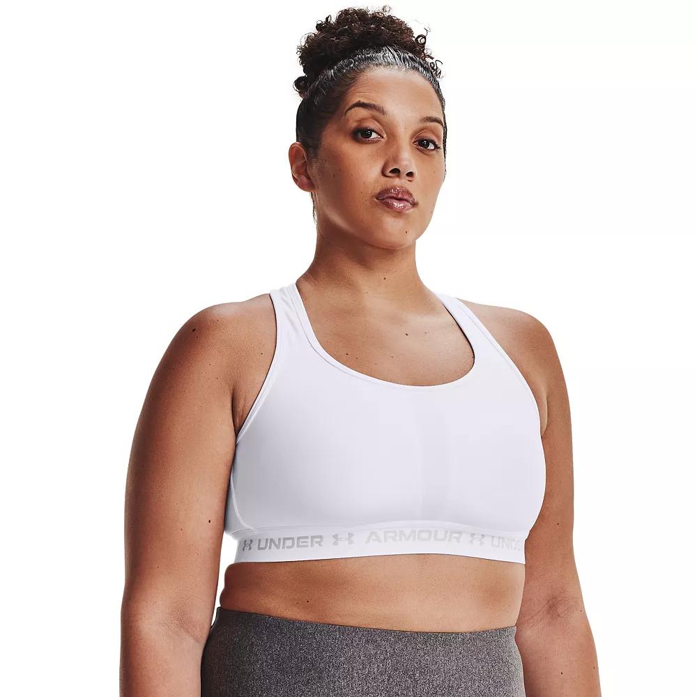 Plus Size Under Armour Crossback 2.0 Medium-Impact Sports Bra, Women's, Size: 1XL, White Product Image