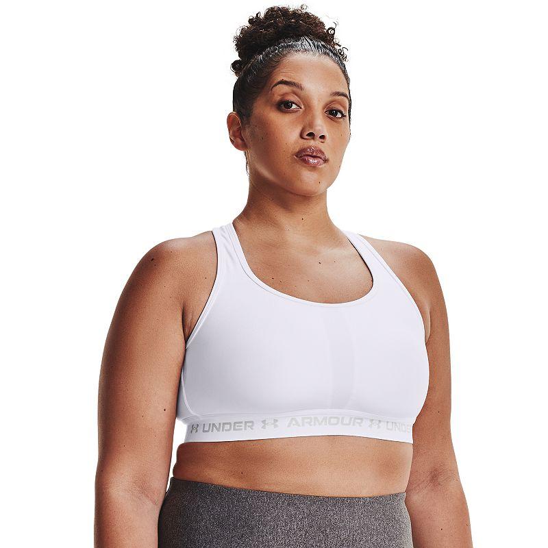 Plus Size Under Armour Crossback 2.0 Medium-Impact Sports Bra, Women's, Size: 1XL, White Product Image