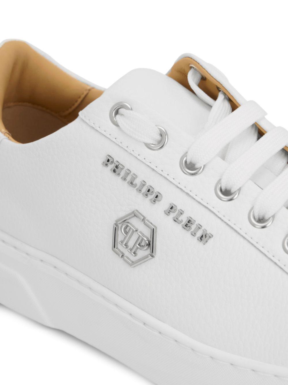 hexagon-logo leather sneakers Product Image