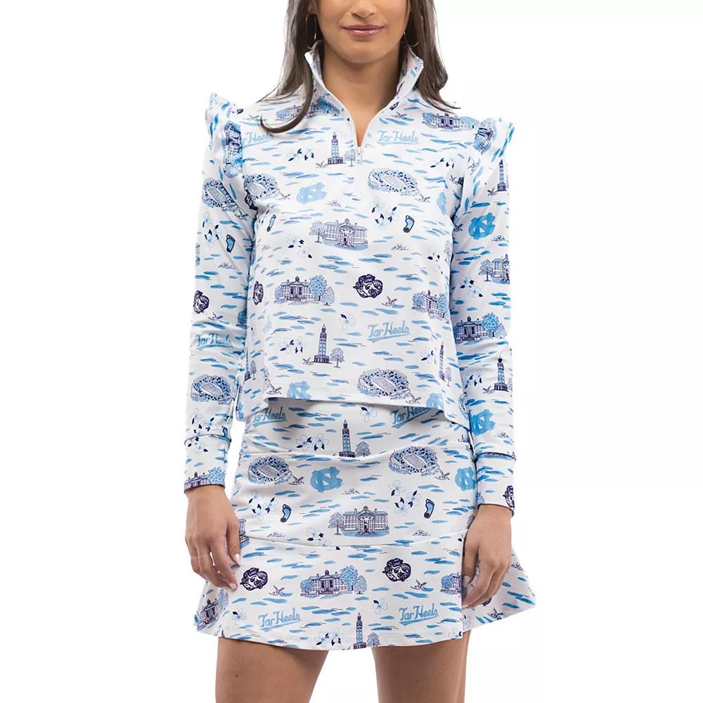Women's Smith & Quinn  Carolina Blue/White North Carolina Tar Heels Tailgate Grayson Quarter-Zip Top, Size: XL, Light Product Image