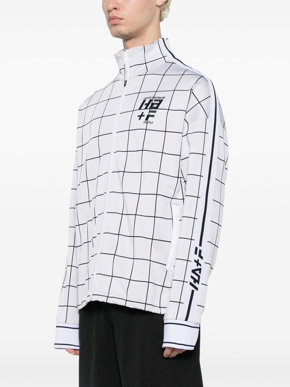 logo-print checked jacket Product Image