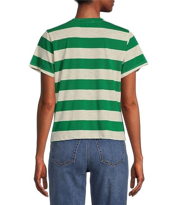 Copper Key Stripe Short Sleeve Boxy T-Shirt Product Image