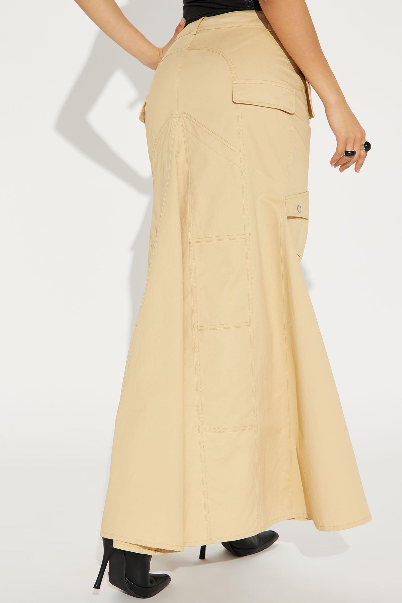 Must Be a Goddess Cargo Skirt - Khaki Product Image