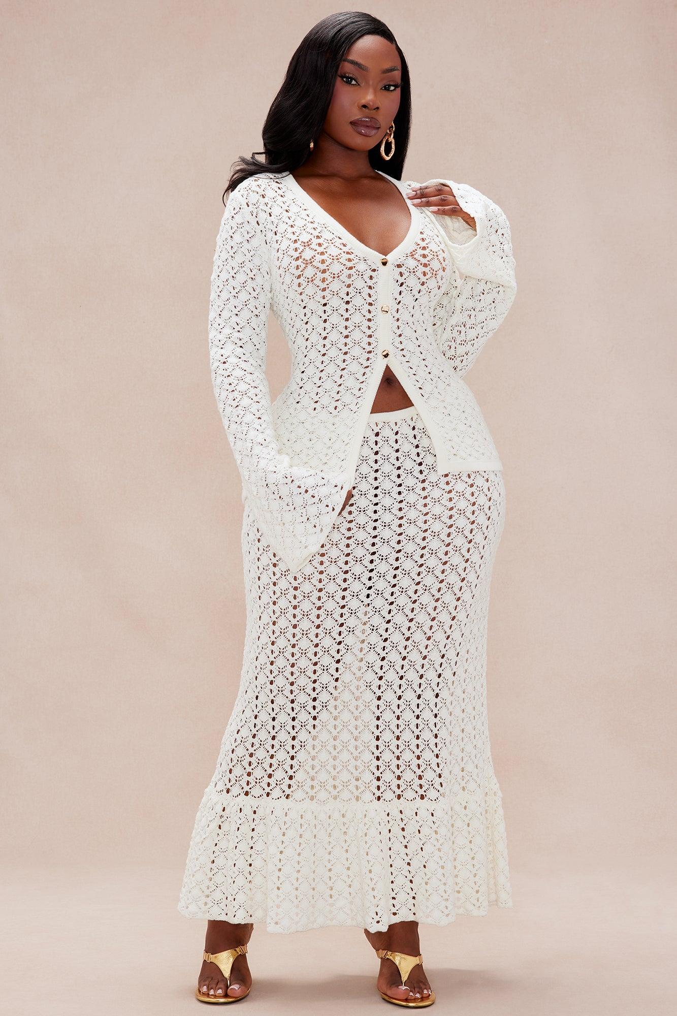 Maribelle Crochet Skirt Set - Cream Product Image