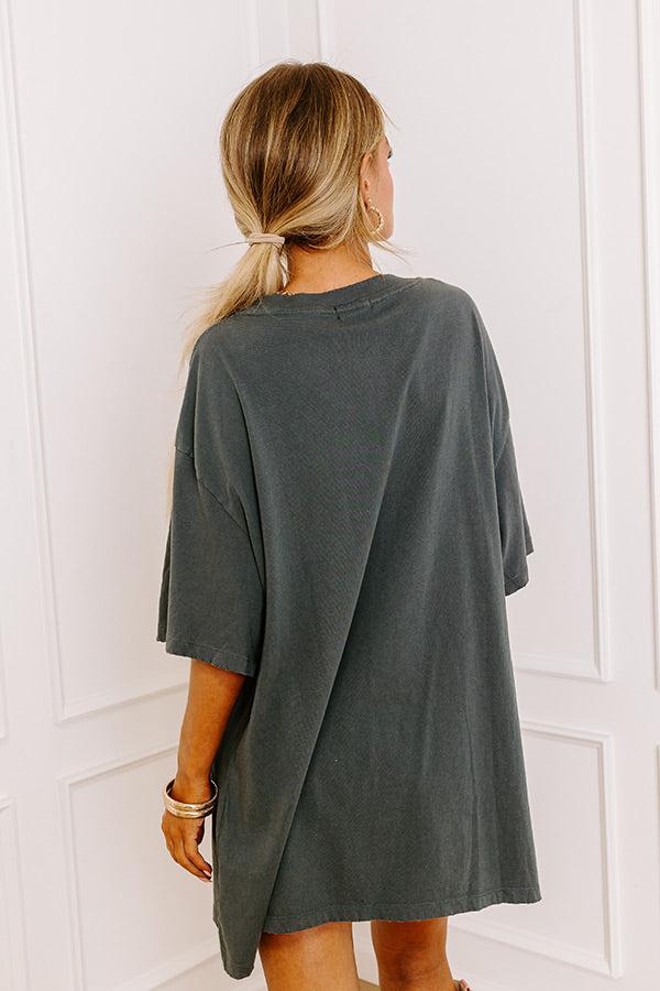 World Tour Oversized Distressed Tee in Charcoal Product Image