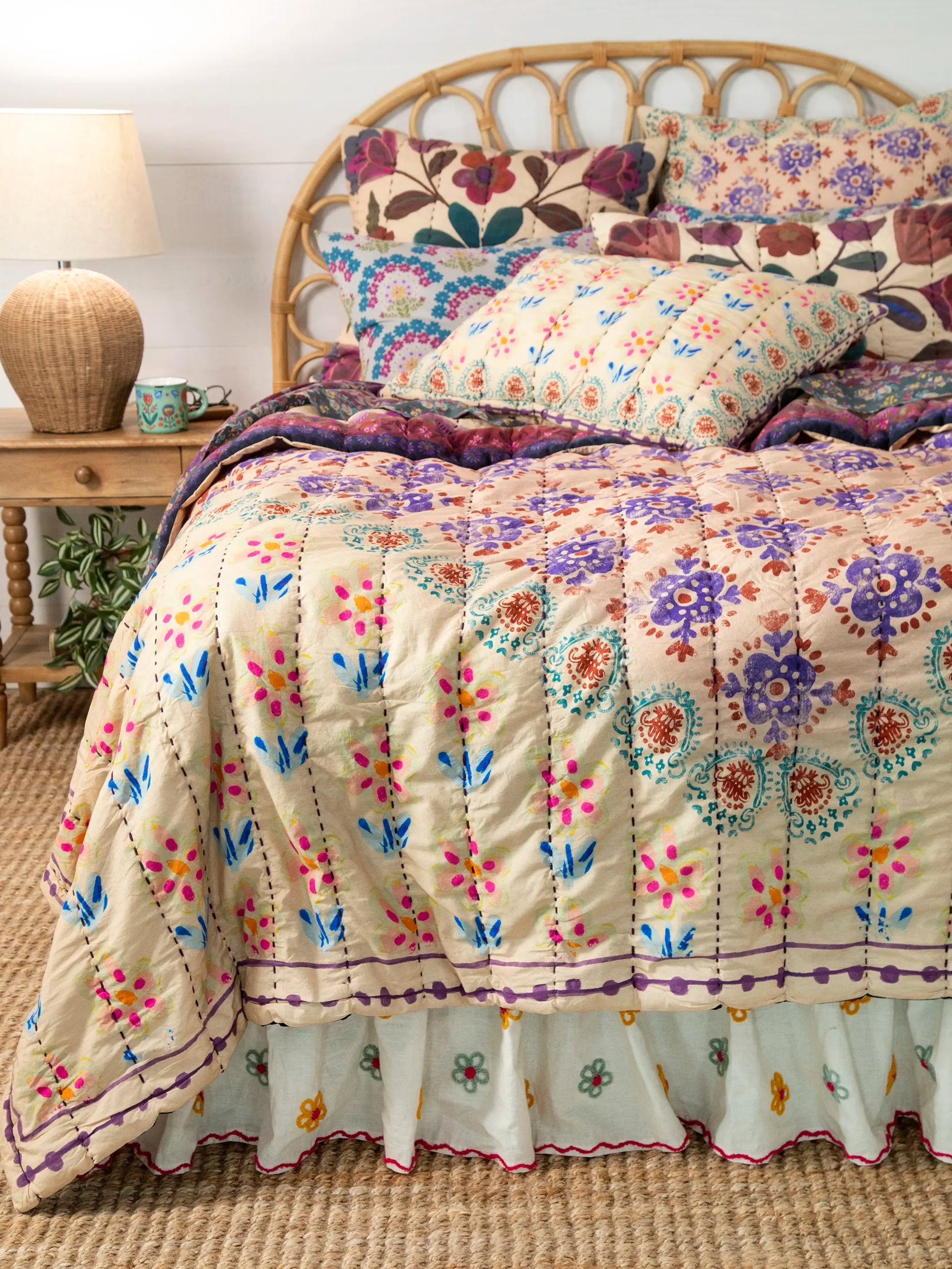 Bungalow Reversible Cotton Shams, Set of 2 - Jewel Garden Product Image