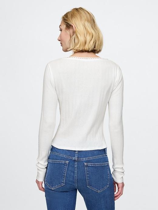 Pointelle Crop Cardigan Product Image