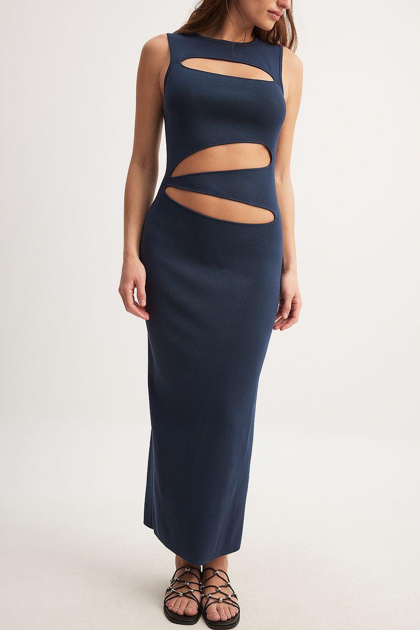 Fine Knitted Cut Out Maxi Dress Product Image