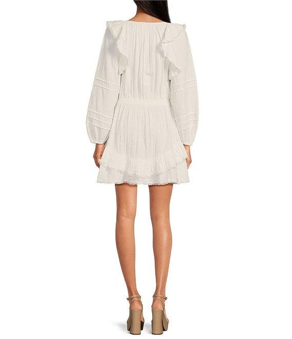 Chelsea & Violet Amanda Cotton Elastic Waist Ruffle A-Line Mini Dress Product Image