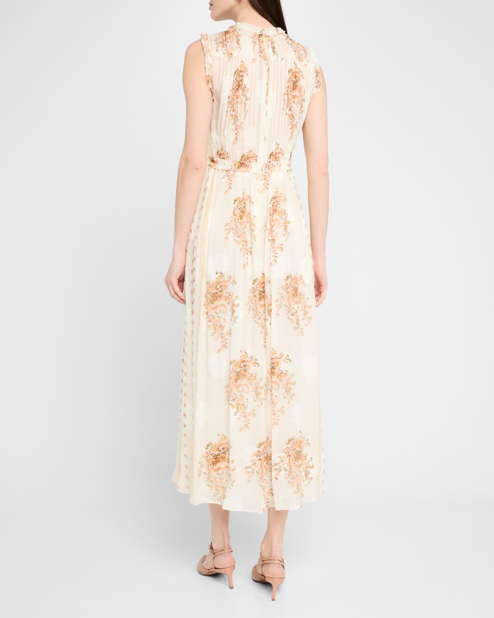 Kasia Sleeveless Floral Silk Midi Dress Product Image