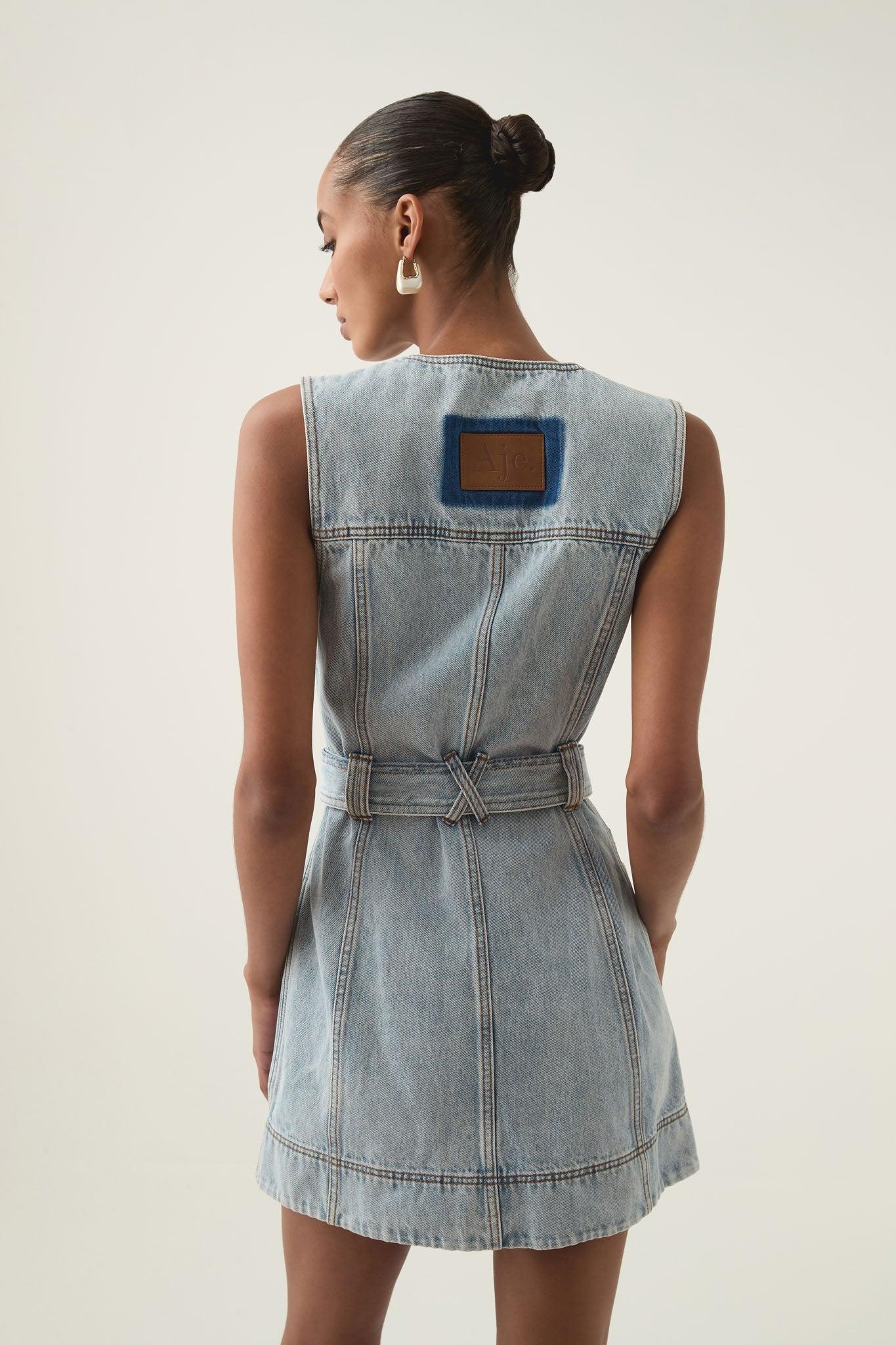 Aura Denim Mini Dress Product Image