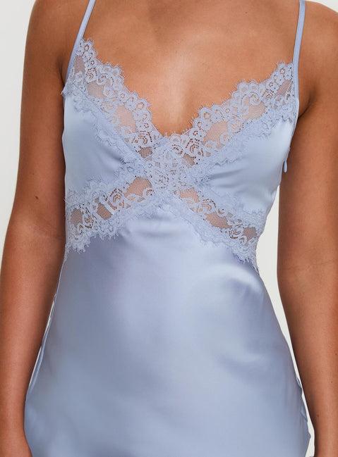 Treasure Bias Cut Maxi Dress Blue Product Image