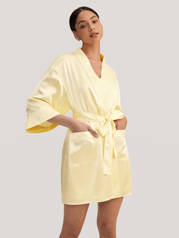 Golden Cocoon Silk kimono Robe Product Image