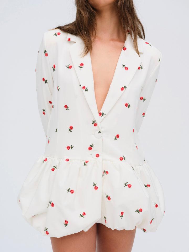 Talia Blazer Dress — White Product Image