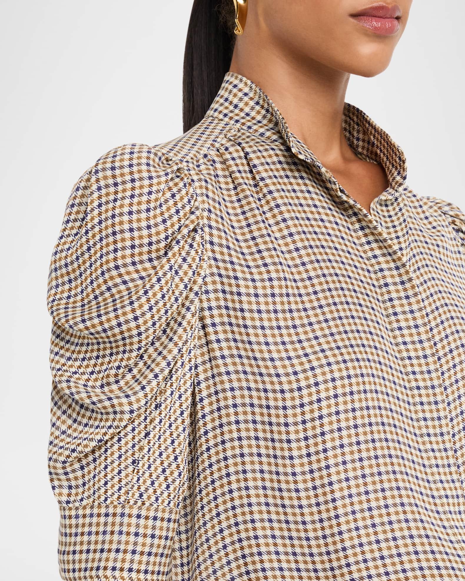 The Houndstooth Silk Blouse Product Image