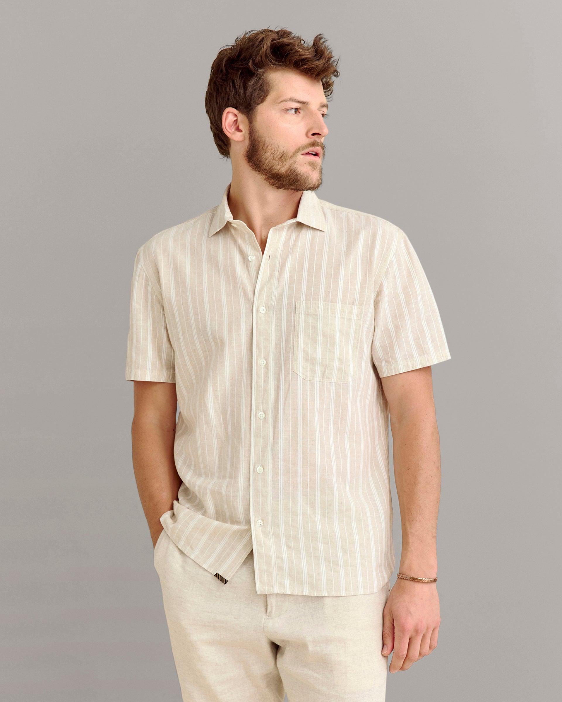 Short Sleeve Barre Stripe Treme Shirt -  Product Image