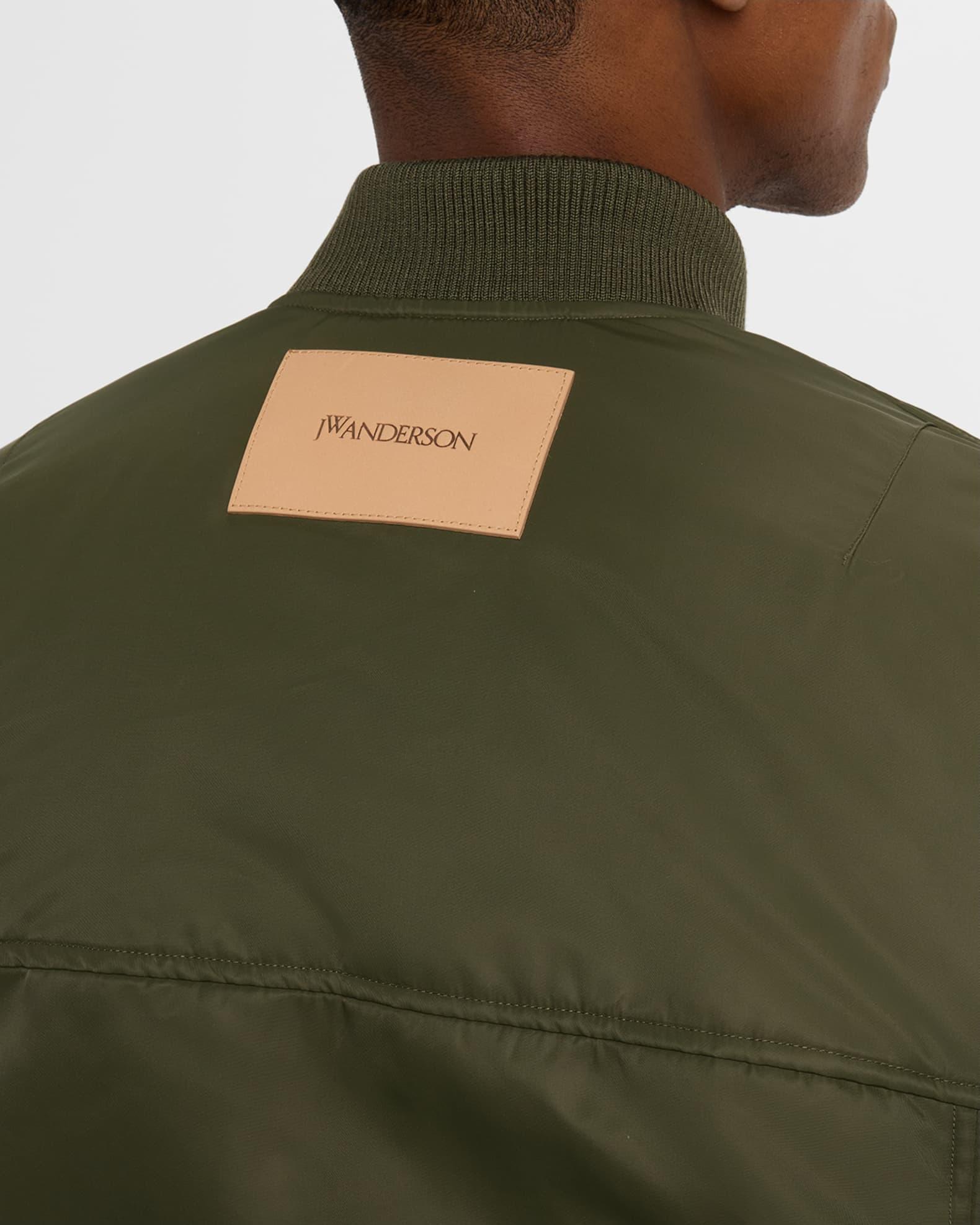 Men's Oversized Curved-Hem Bomber Jacket Product Image