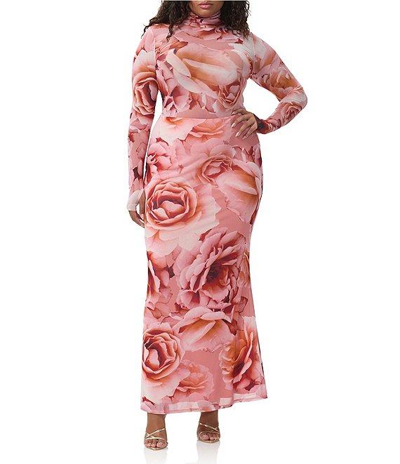 AFRM Plus Zadie Coordinating Floral Print Mock Neck Long Sleeve Top Product Image