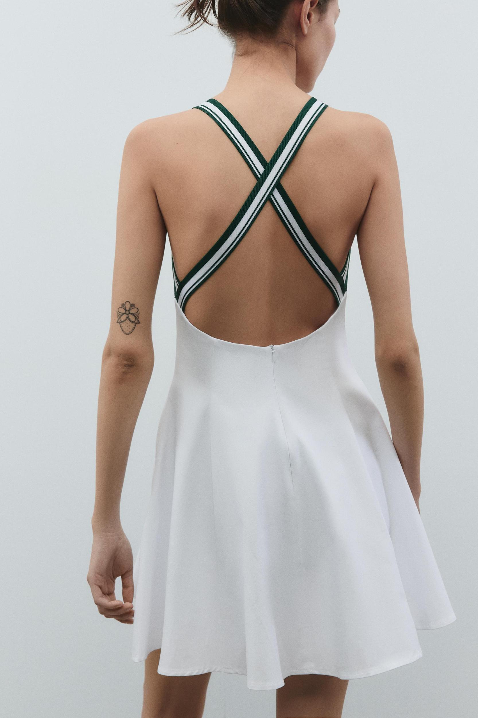 CONTRAST RIB HALTER DRESS Product Image