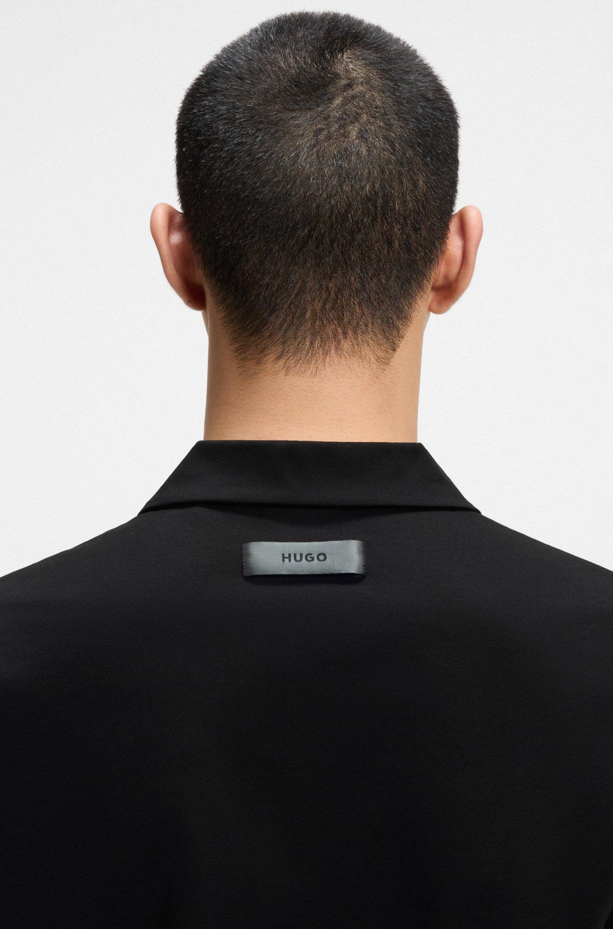 HUGO - Slim-fit polo shirt in mercerized cotton - Black Product Image