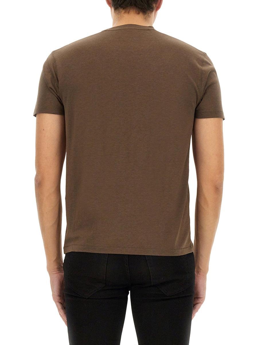 TOM FORD Slim-fit Lyocell And Cotton-blend Jersey T-shirt In Brown Product Image
