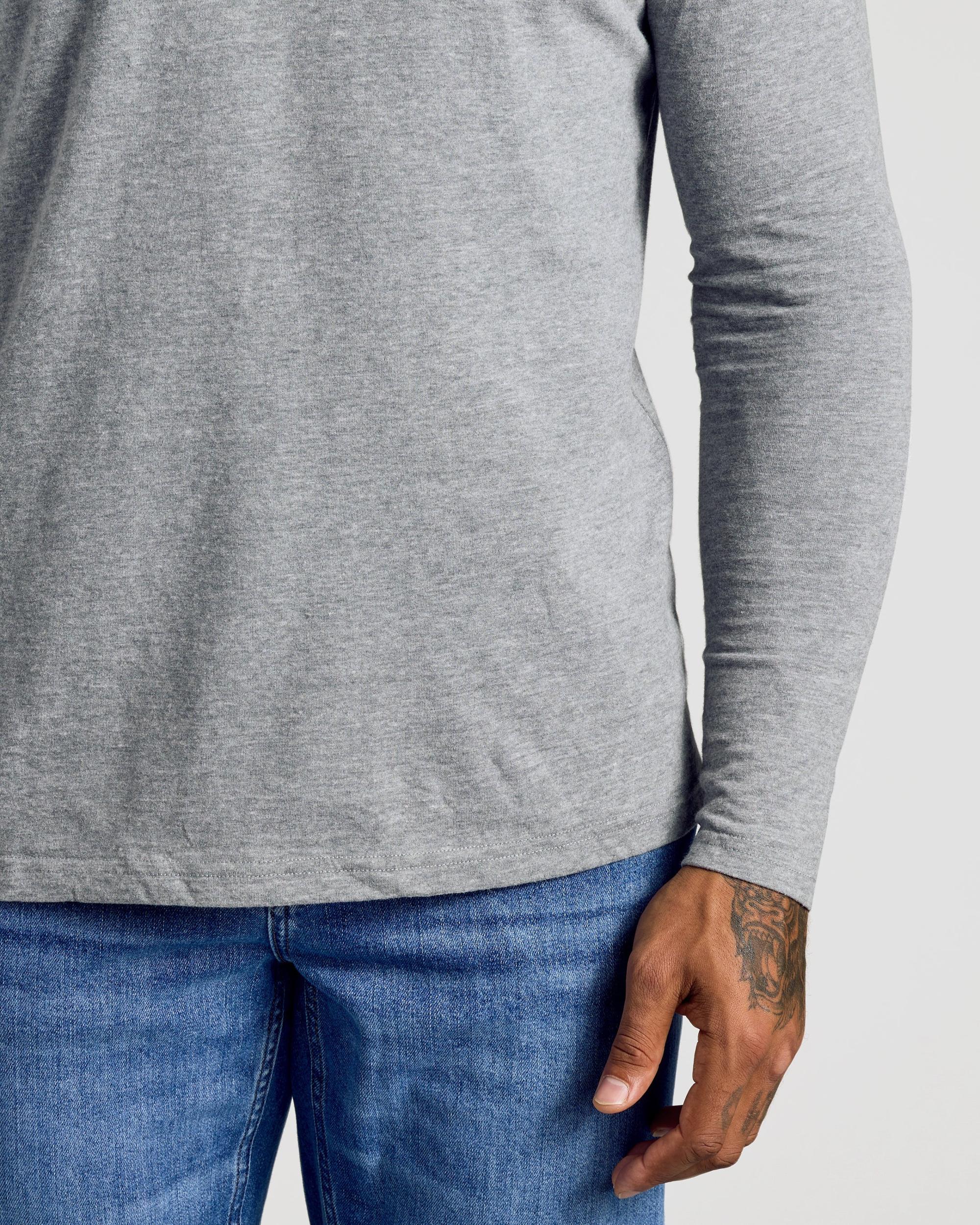 Heather Gray Classic Long Sleeve Crew Neck Product Image