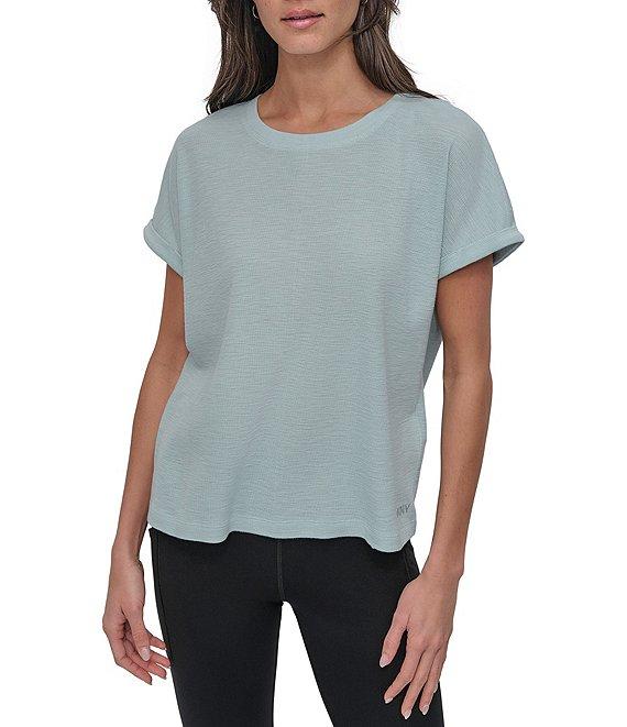 DKNY Sport by Donna Karan Mini Waffle Crew Neck Short Sleeve T-Shirt Product Image