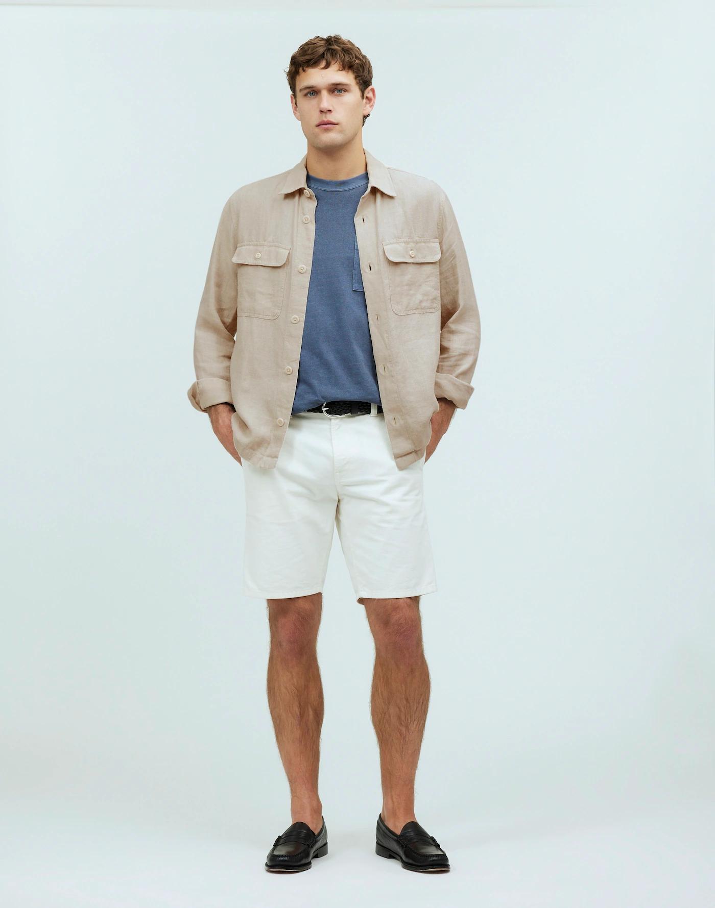 Straight Hem Work Shirt in Garment-Dyed Linen Product Image