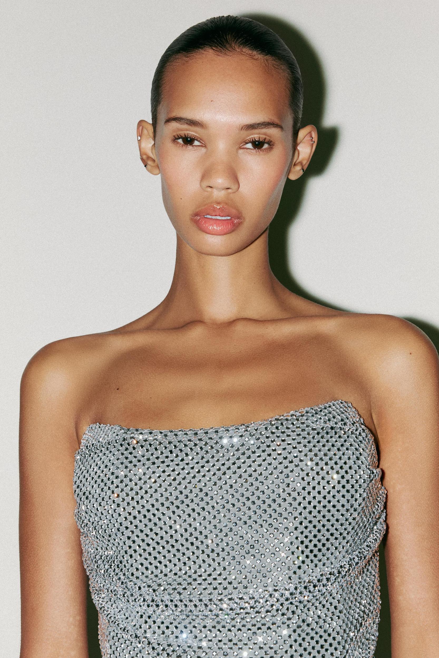 RHINESTONE SHORT DRESS Product Image