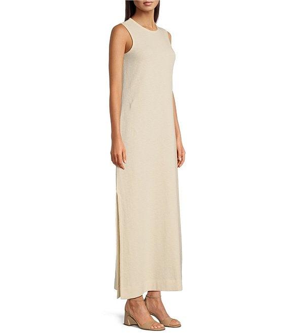 Le' AL.X Knit Crew Neck Short Cuffed Sleeve Midi T-Shirt Dress Product Image