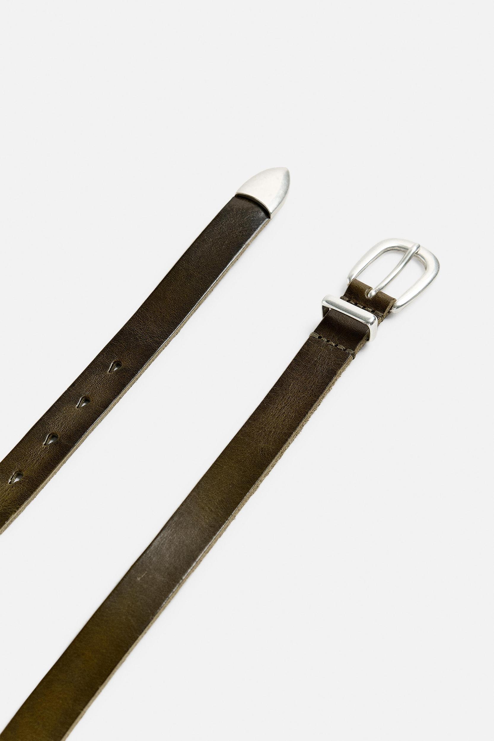 WASHED LEATHER BELT Product Image