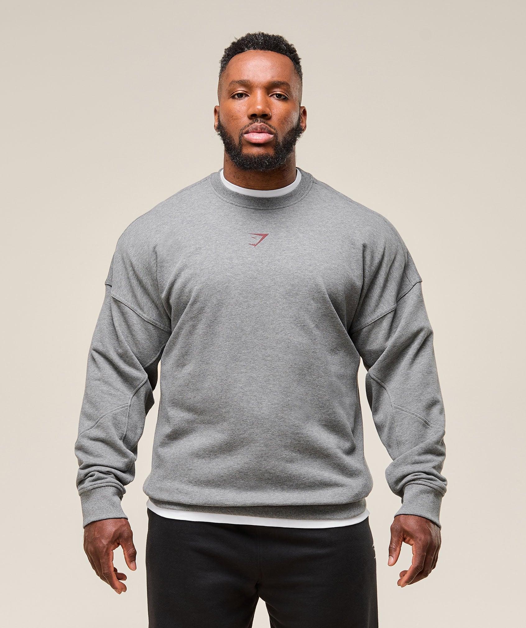 Gymshark Power Crew - Charcoal Core Marl Male Product Image